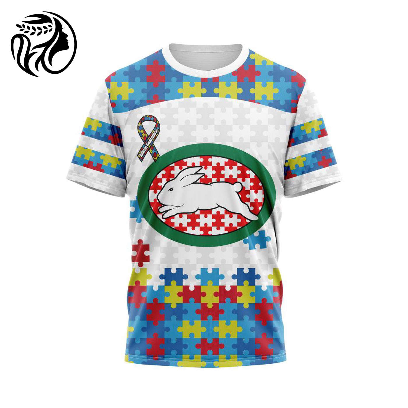 NRL South Sydney Rabbitohs Autism Awareness | Concept Kits 3d Printed Hoodie 3d Printed Hoodie