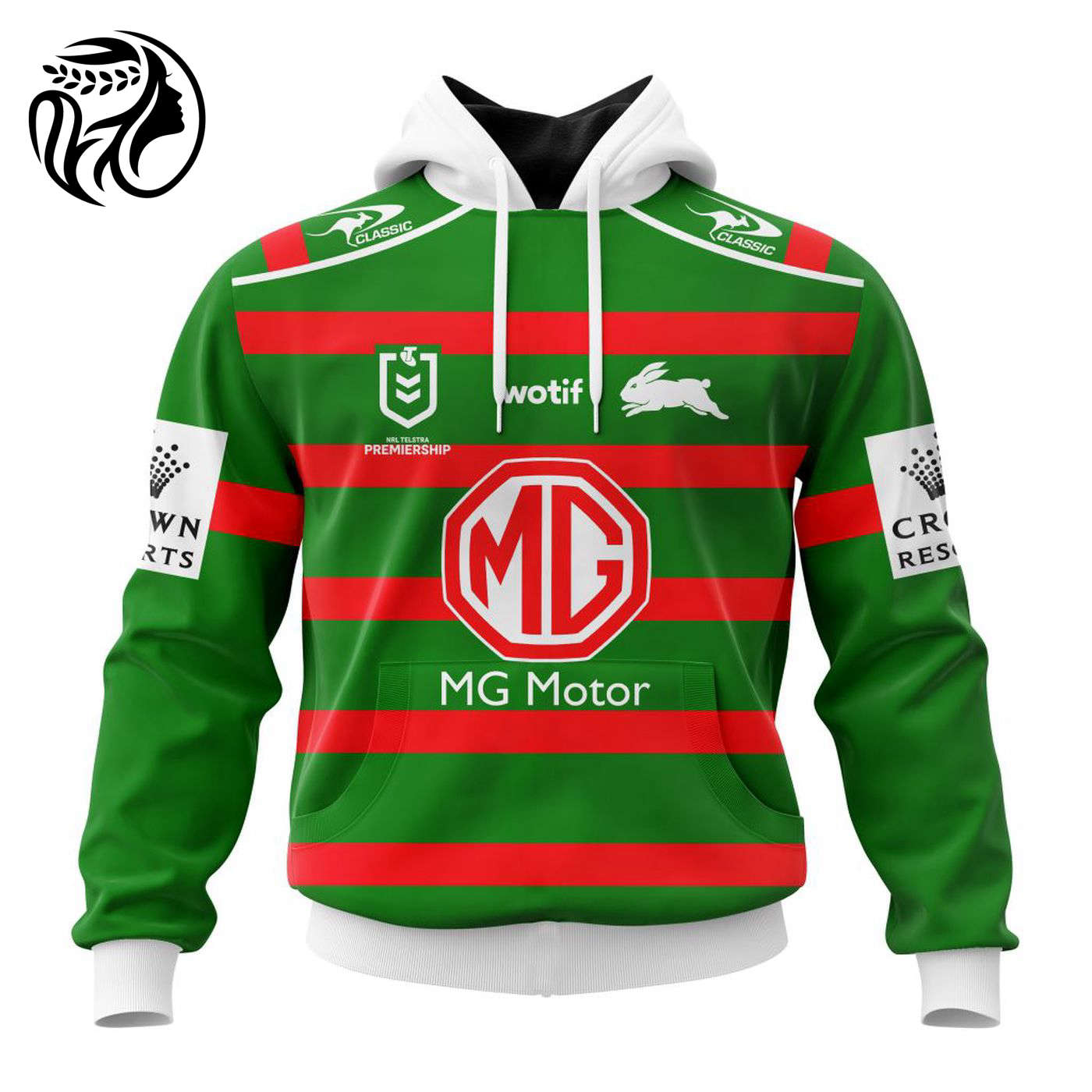 NRL South Sydney Rabbitohs Away Kits 2023 3d Printed Hoodie 3d Printed Hoodie