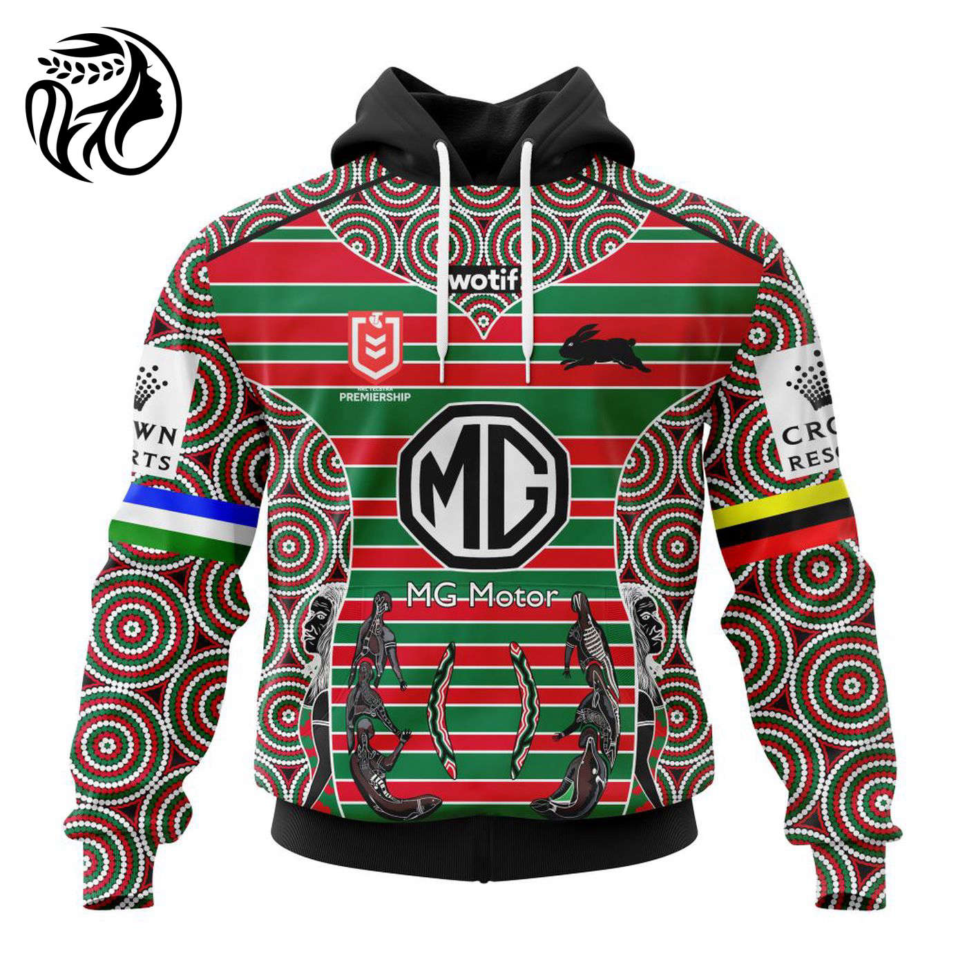 NRL South Sydney Rabbitohs Indigenous Kits 2023 3d Printed Hoodie 3d Printed Hoodie