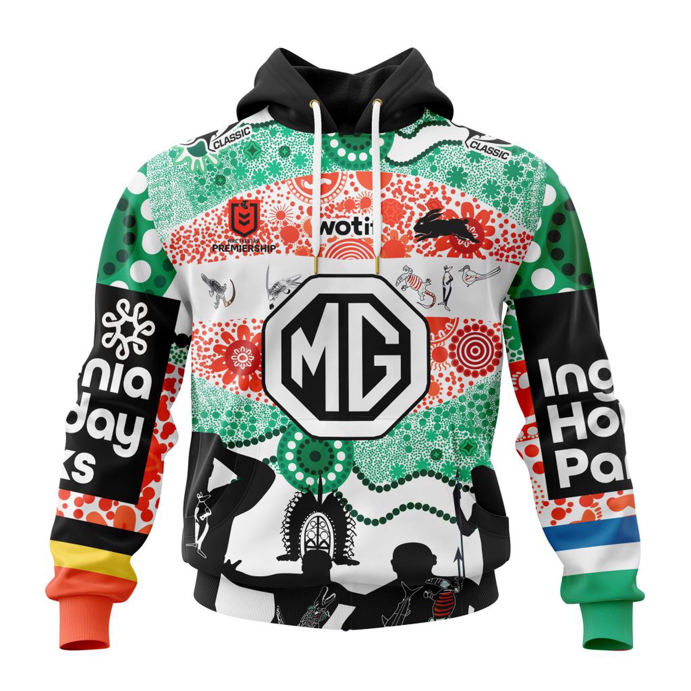 NRL South Sydney Rabbitohs Personalized 2024 Indigenous Home Kits 3d Printed Hoodie 3d Printed Hoodie
