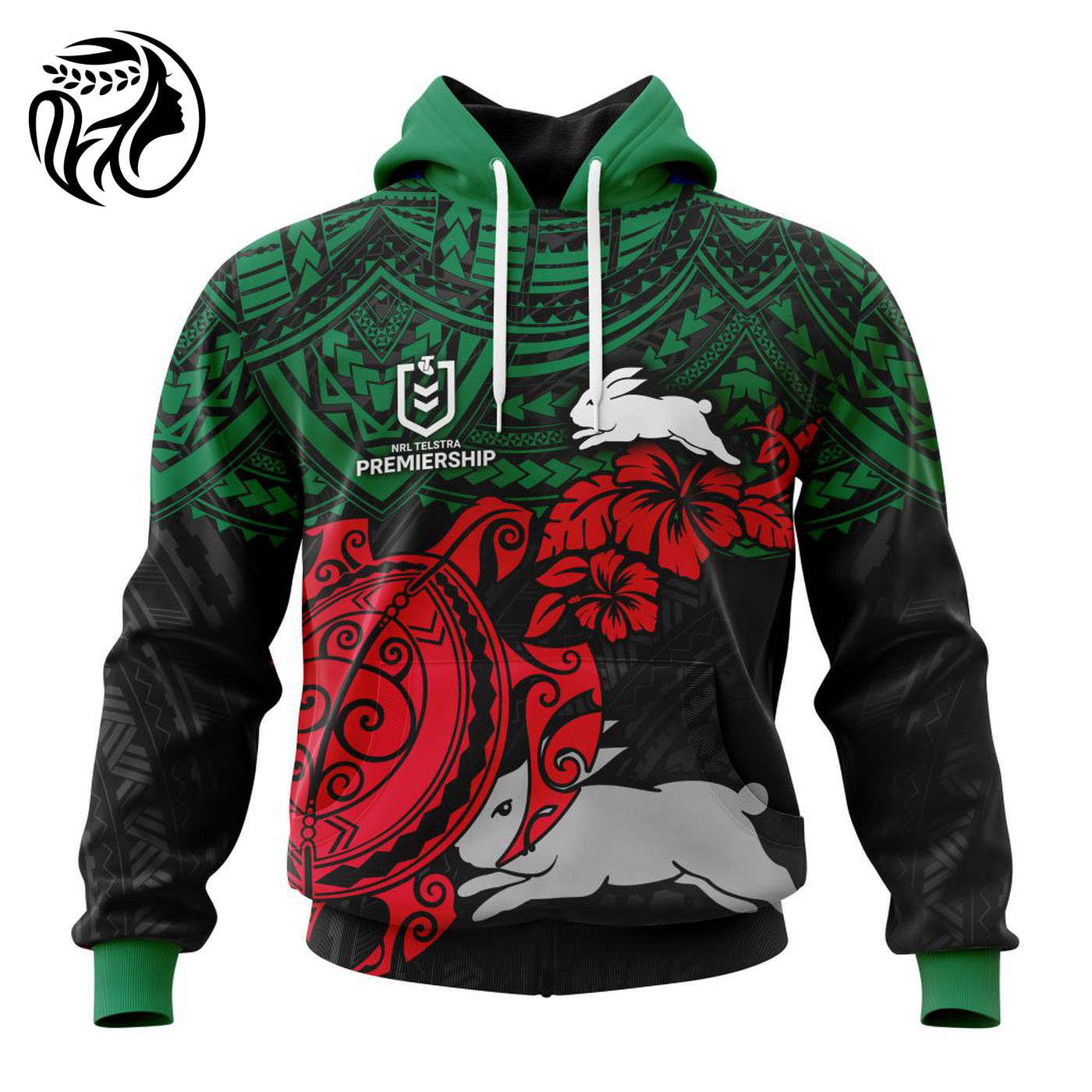 NRL South Sydney Rabbitohs Polynesian Concept Kits ST2202 3d Printed Hoodie 3d Printed Hoodie