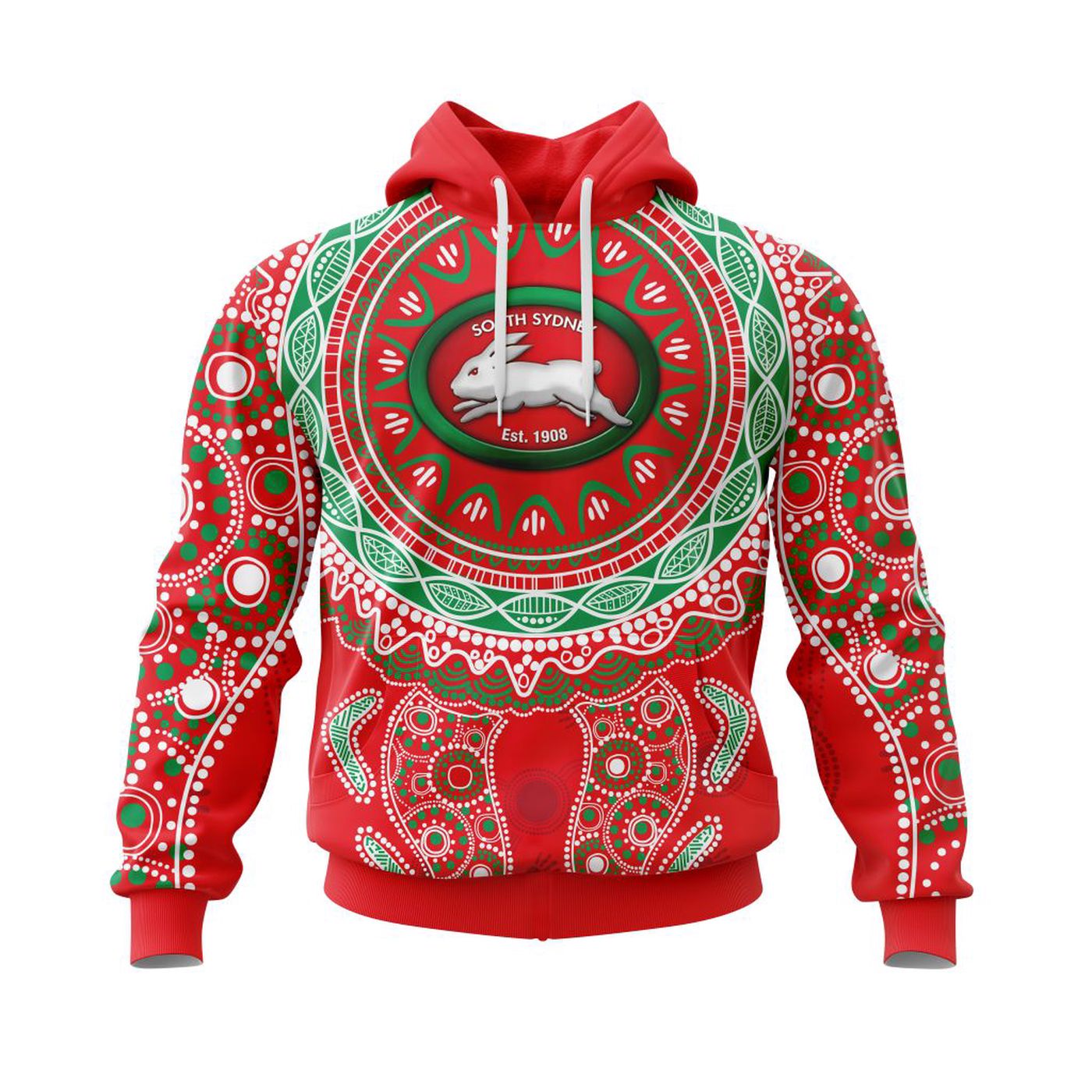 NRL South Sydney Rabbitohs  | Specialized 2021 Maori Concepts Kits V7 3d Printed Hoodie 3d Printed Hoodie