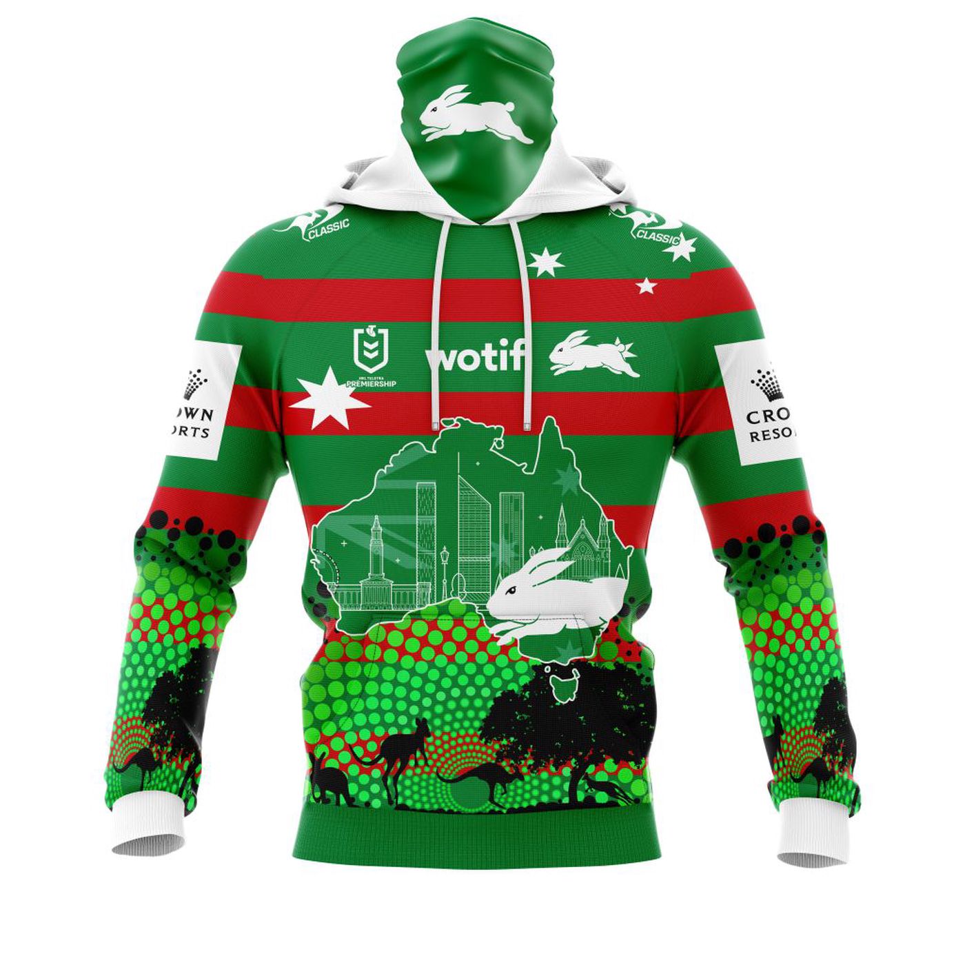 NRL South Sydney Rabbitohs | Specialized Concepts For Australia’s Day Kits V0122 3d Printed Hoodie 3d Printed Hoodie