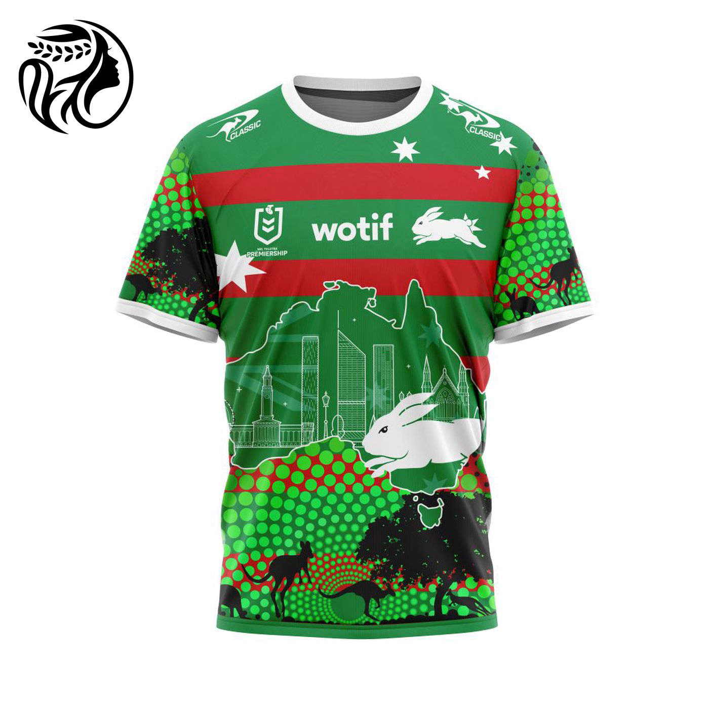 NRL South Sydney Rabbitohs | Specialized Concepts For Australia’s Day Kits V0122 3d Printed Hoodie 3d Printed Hoodie