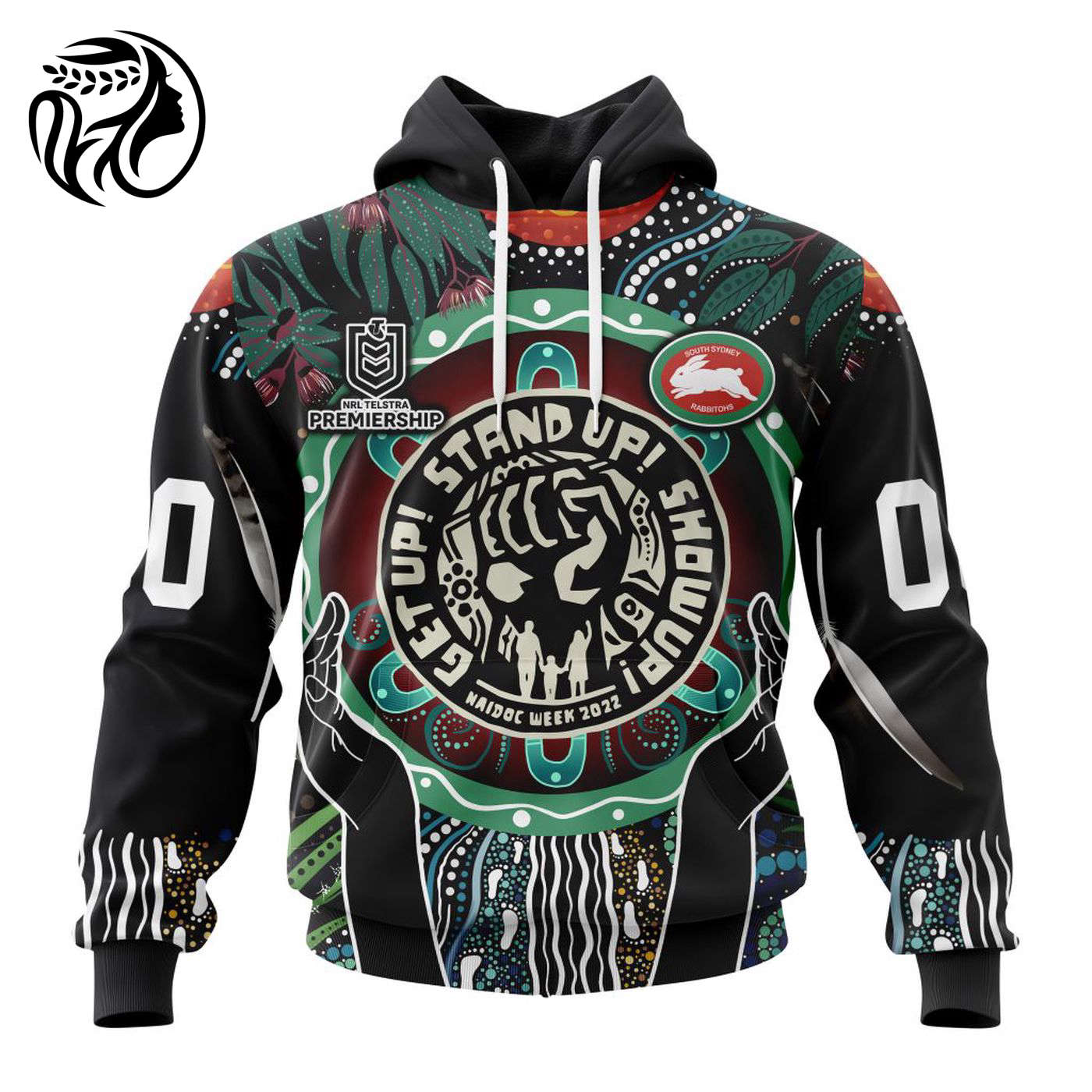 NRL South Sydney Rabbitohs | Specialized Concepts Kits For Naidoc Event V0122 3d Printed Hoodie 3d Printed Hoodie