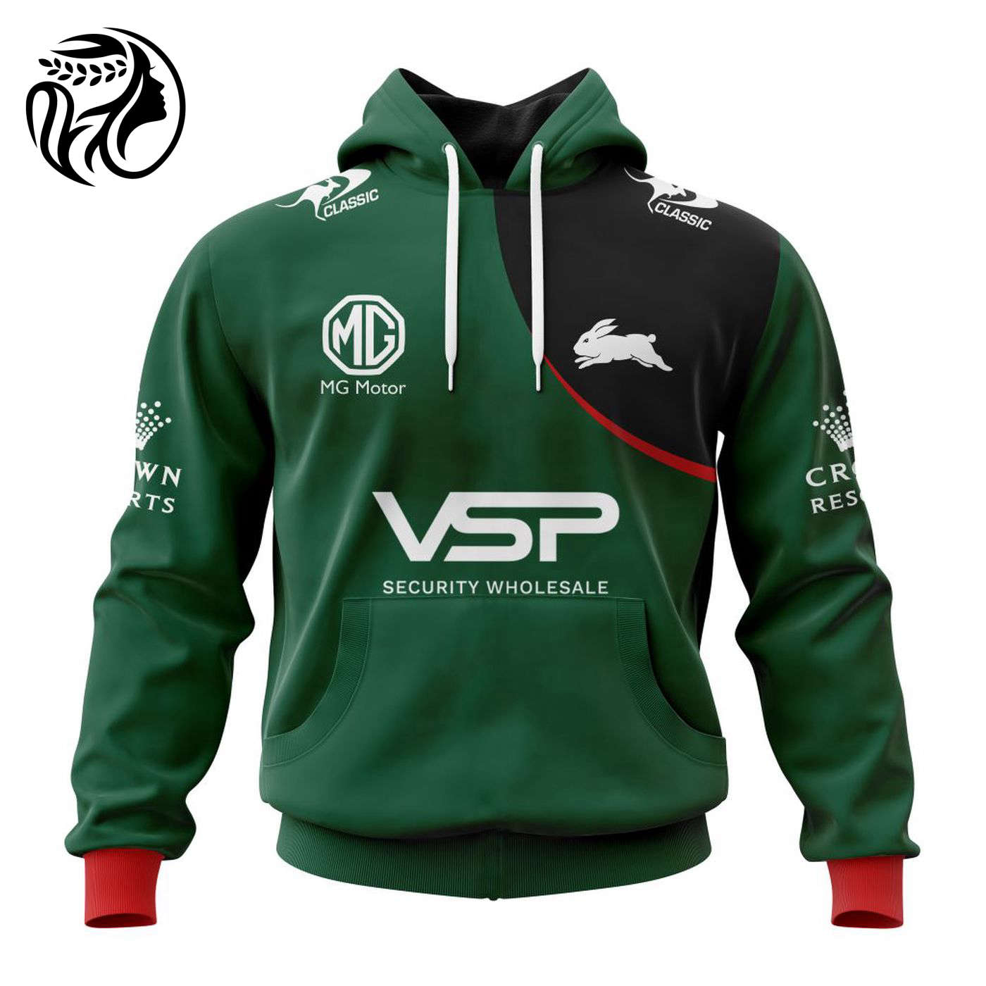 NRL South Sydney Rabbitohs Trainning Kits 2023 3d Printed Hoodie 3d Printed Hoodie