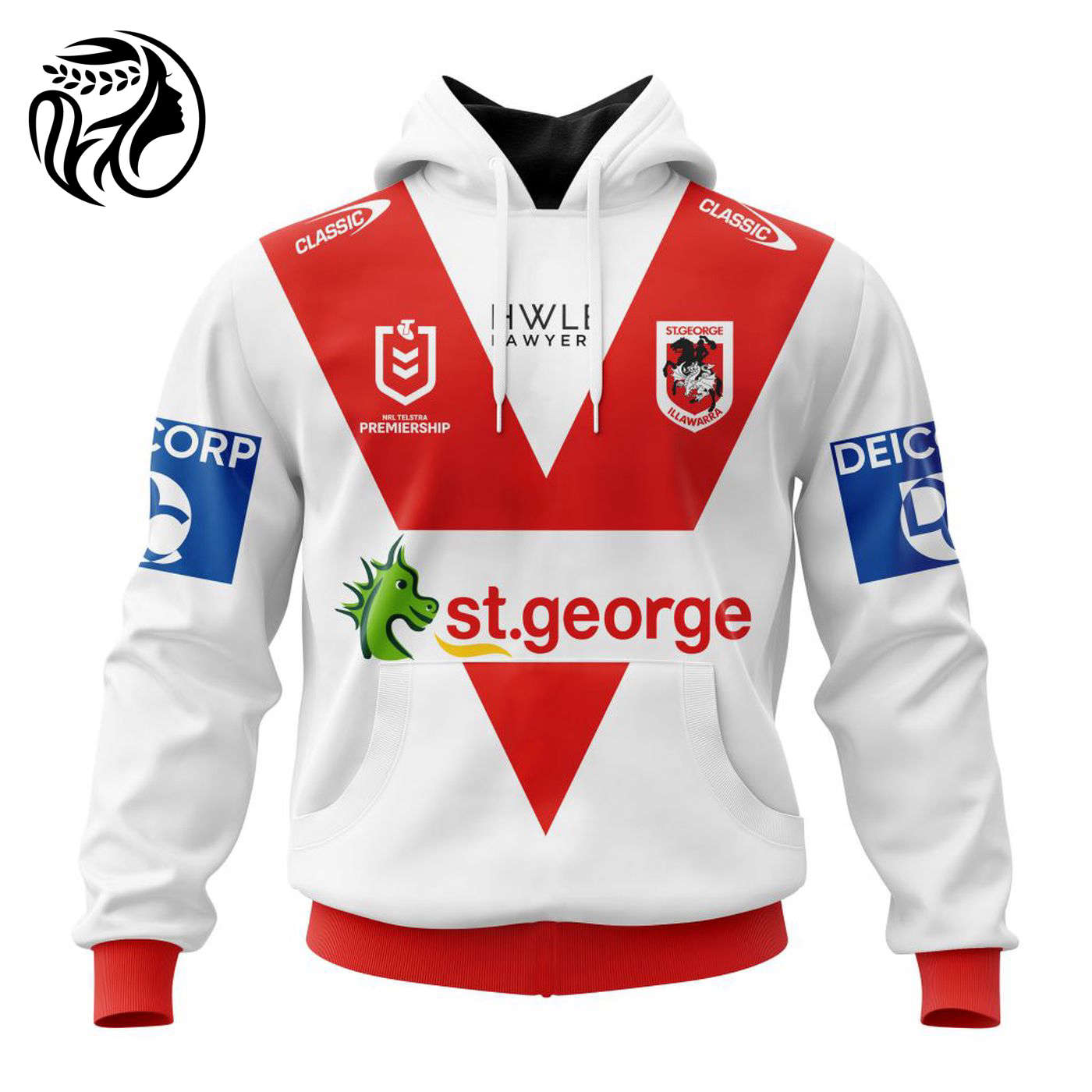 NRL St. George Illawarra Dragons Home Kits 2023 3d Printed Hoodie 3d Printed Hoodie