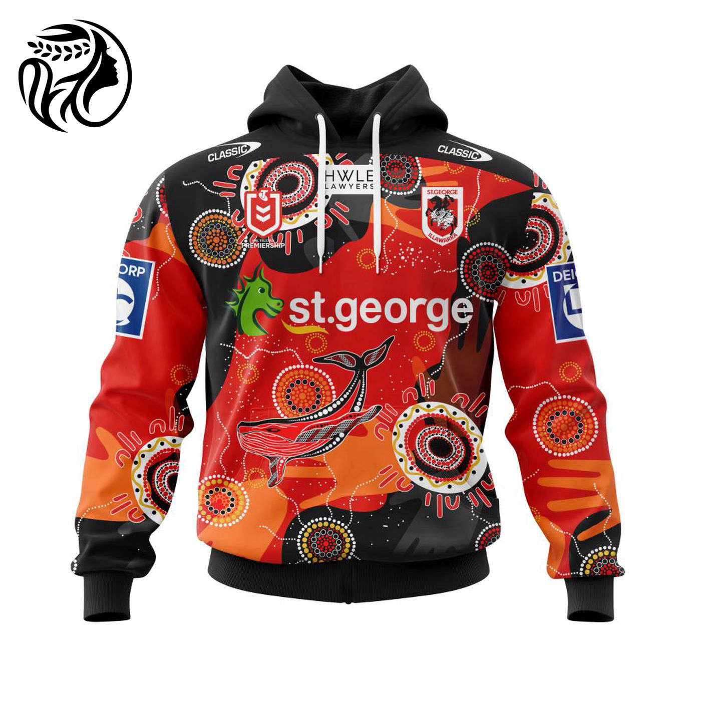 NRL St. George Illawarra Dragons Indigenous Kits 2022 3d Printed Hoodie 3d Printed Hoodie