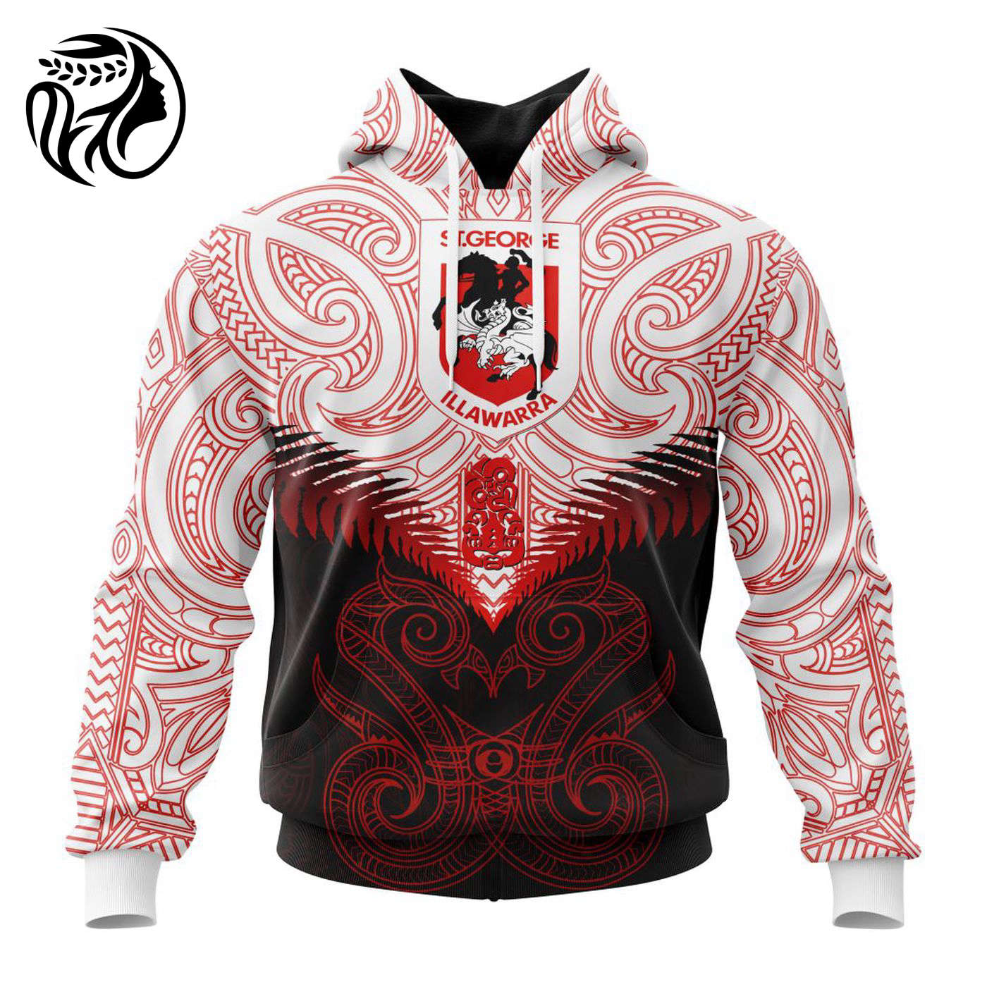 NRL St. George Illawarra Dragons Maori Manaia Special Kits ST2201 3d Printed Hoodie 3d Printed Hoodie