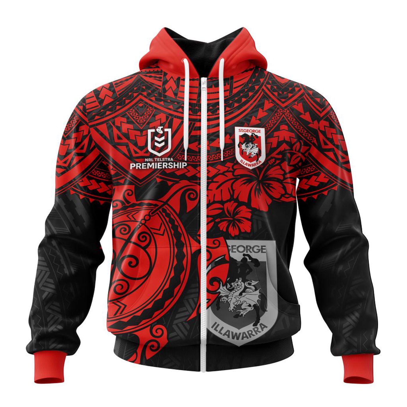 NRL St. George Illawarra Dragons Polynesian Concept Kits ST2202 3d Printed Hoodie 3d Printed Hoodie