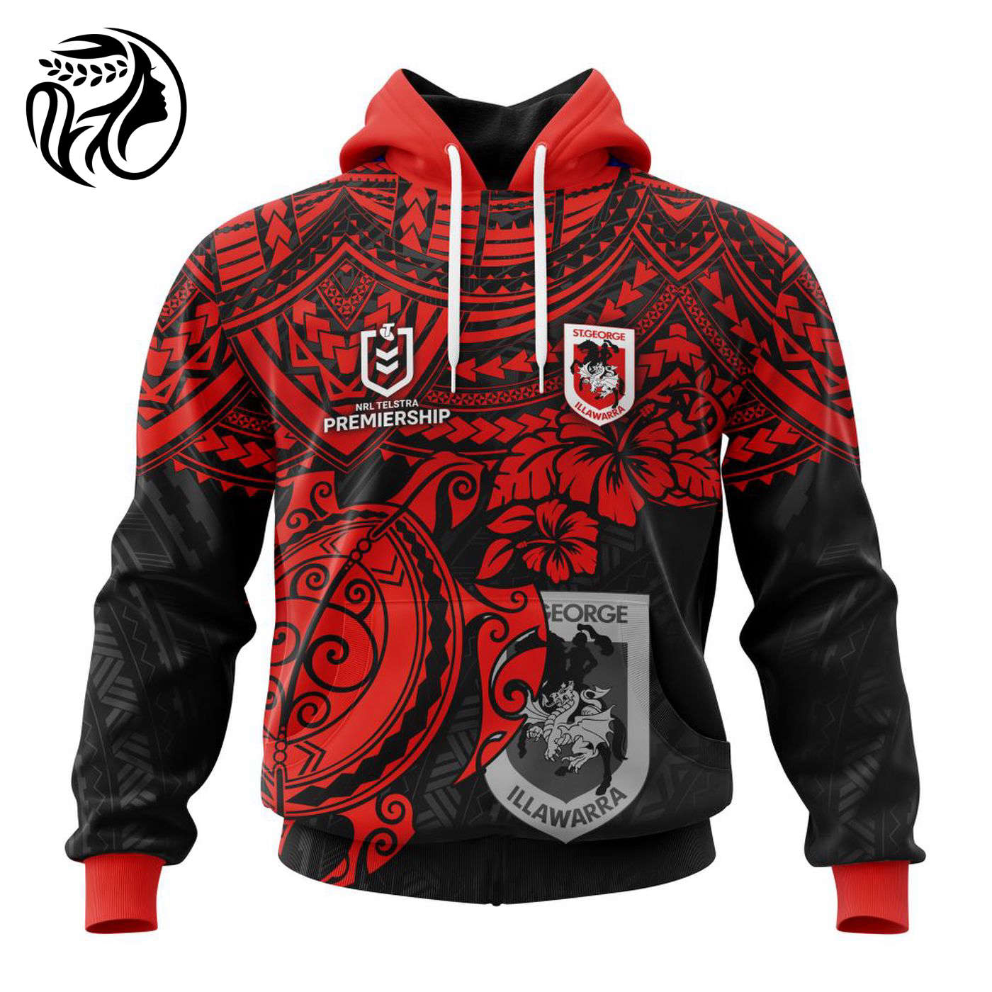 NRL St. George Illawarra Dragons Polynesian Concept Kits ST2202 3d Printed Hoodie 3d Printed Hoodie
