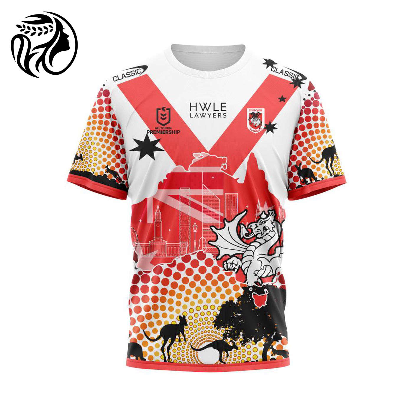 NRL St. George Illawarra Dragons | Specialized Concepts For Australia’s Day Kits V0122 3d Printed Hoodie 3d Printed Hoodie