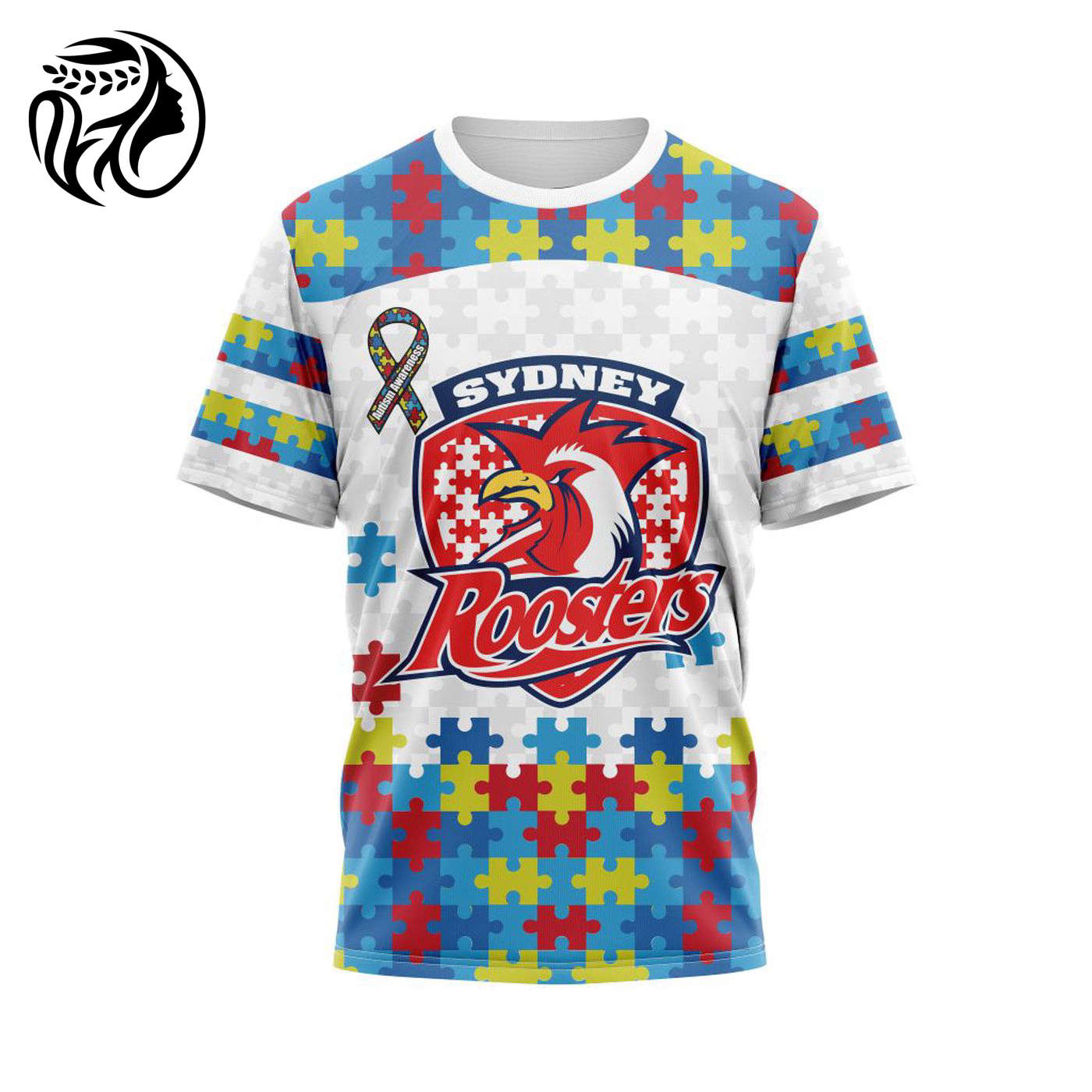 NRL Sydney Roosters Autism Awareness | Concept Kits 3d Printed Hoodie 3d Printed Hoodie