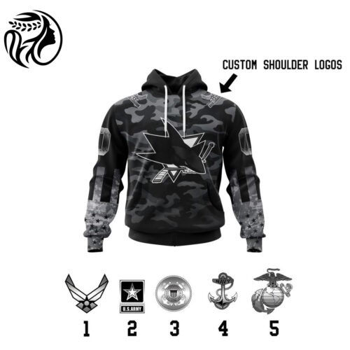 San Jose Sharks | Specialized Kits With Camo Color And You Can Customs YourService Branches 3d Printed Hoodie 3d Printed Hoodie