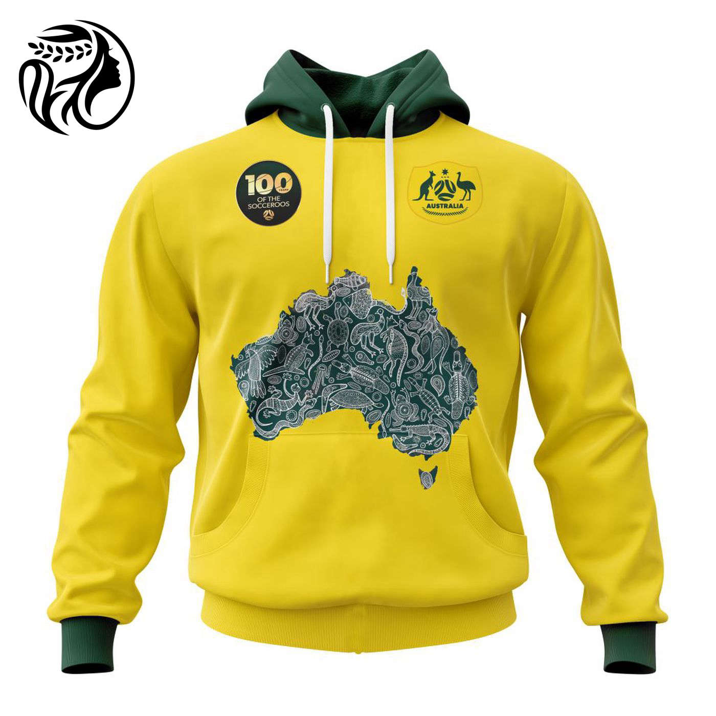 SOCCEROOS 100 YEARS Concept Kits ST2202 3d Printed Hoodie 3d Printed Hoodie
