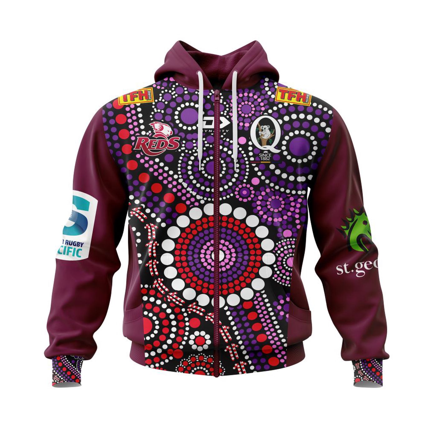 Super Rugby Queensland Reds Indigenous Kits 2022 3d Printed Hoodie 3d Printed Hoodie