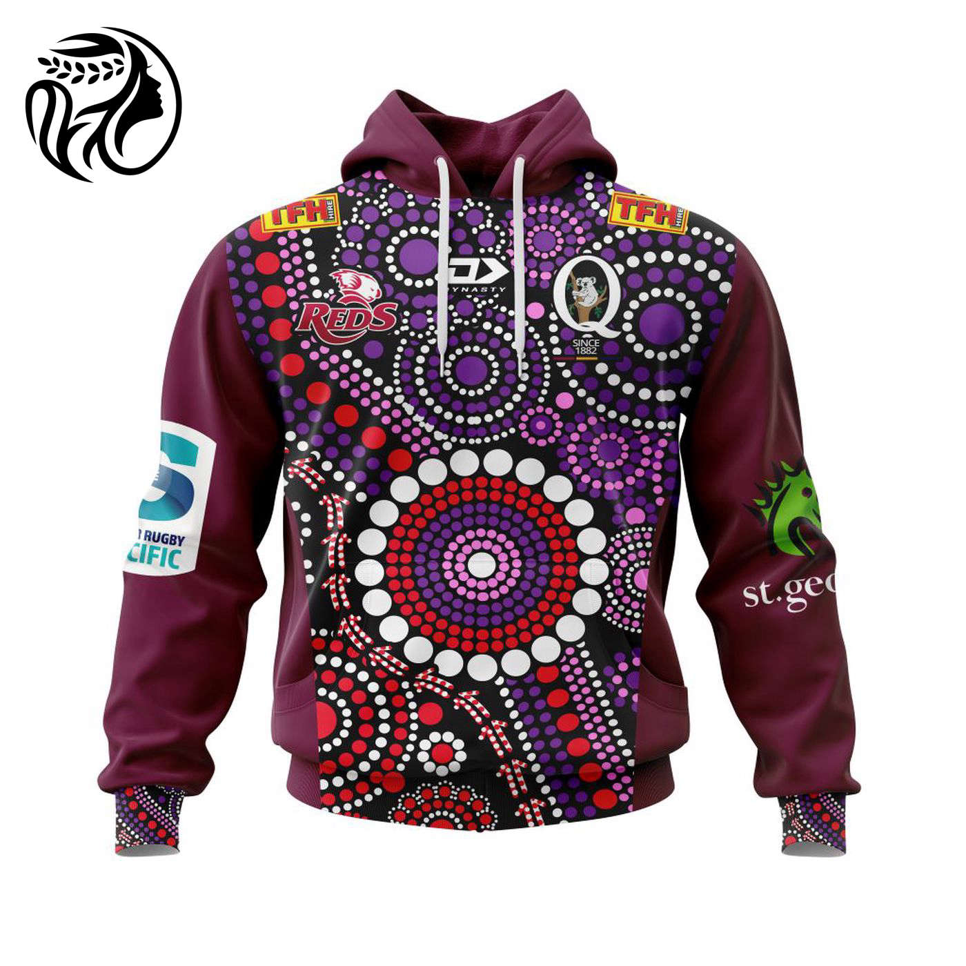 Super Rugby Queensland Reds Indigenous Kits 2022 3d Printed Hoodie 3d Printed Hoodie