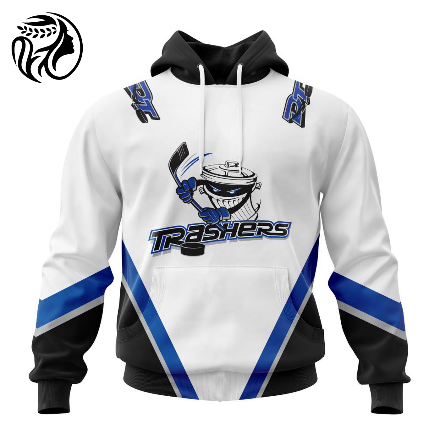 UHL Danbury Trashers White Kits 2022 3d Printed Hoodie 3d Printed Hoodie